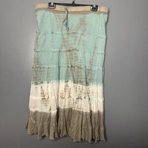 Y2k Long Tiered Long Maxi Skirt Women's Large Tie Dye Beach Boho Fairy Flowy